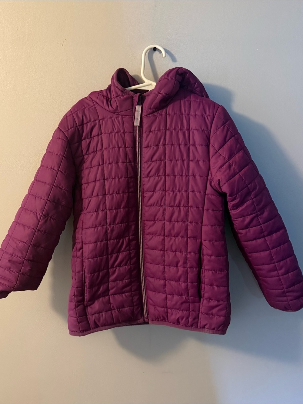 Cat & Jack Girls' Quilted Hooded Jacket - Magenta